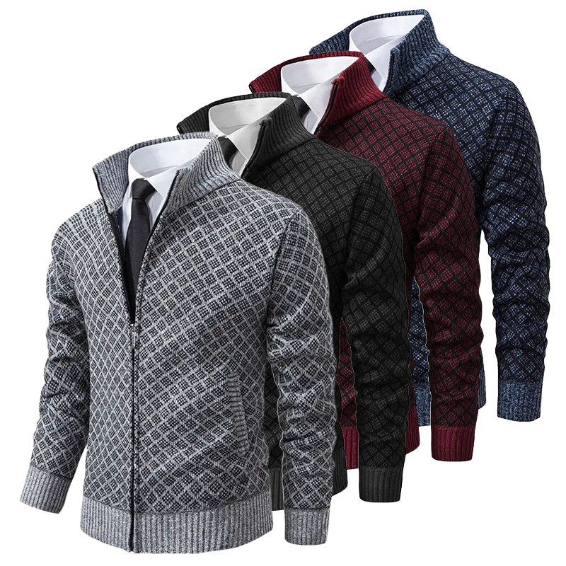 Chaqueta clásica de punto tipo cárdigan: elegante y cómoda.