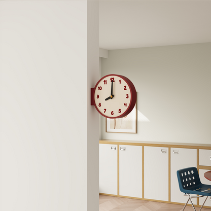 Doppelseitige Wanduhr im Retro-Design