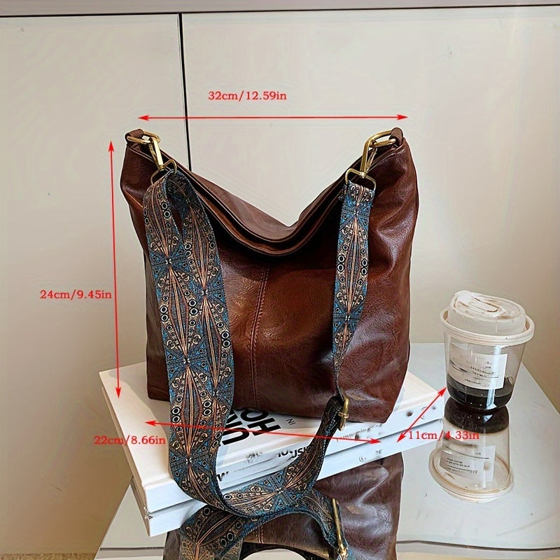 Široka geometrijska torba – Crossbody s velikim kapacitetom i retro štihom