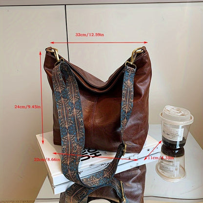 Široka geometrijska torba – Crossbody s velikim kapacitetom i retro štihom
