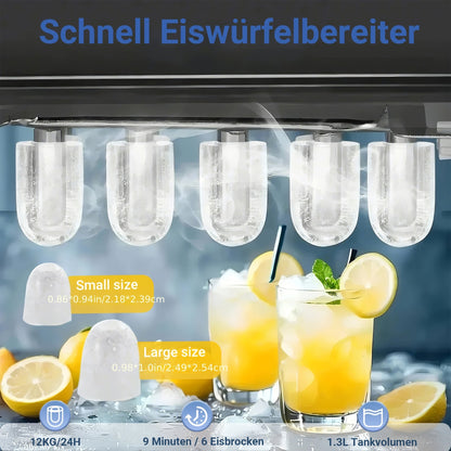 Kompakte Eiswürfelmaschine mit Zwei Eiswürfelformaten und Schneller Produktion