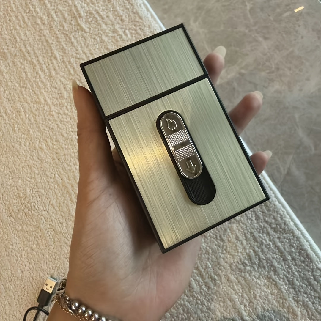 Estuche de cigarrillos 2 en 1 con encendedor USB integrado