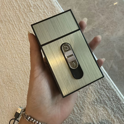 Estuche de cigarrillos 2 en 1 con encendedor USB integrado