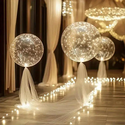 Transparente LED-Ballons mit warmweißer Lichterkette – 10er-Set