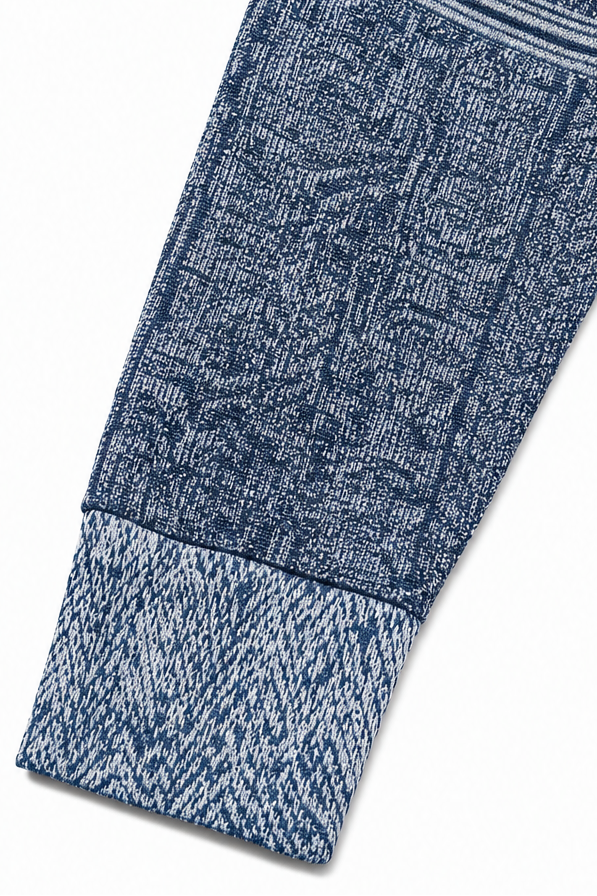 Damen Langarmshirt mit Jeansdetails und Knopfleiste