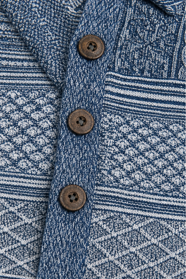 Damen Langarmshirt mit Jeansdetails und Knopfleiste