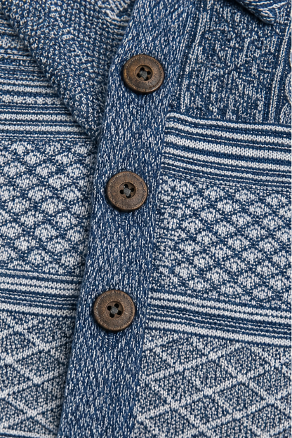 Damen Langarmshirt mit Jeansdetails und Knopfleiste