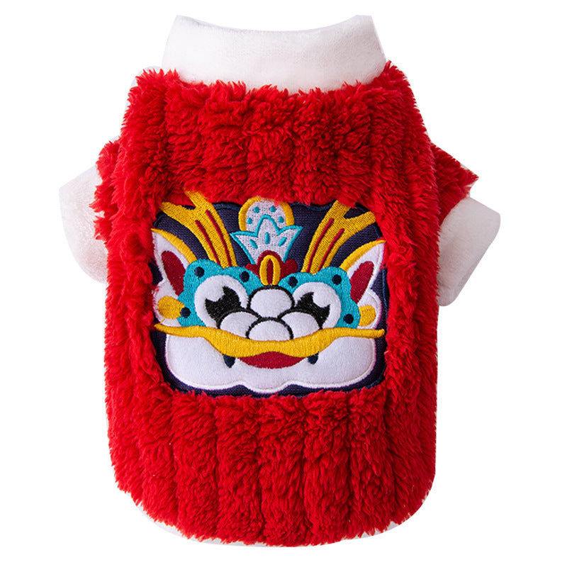 Haustier-Wintermantel mit festlichem Motiv