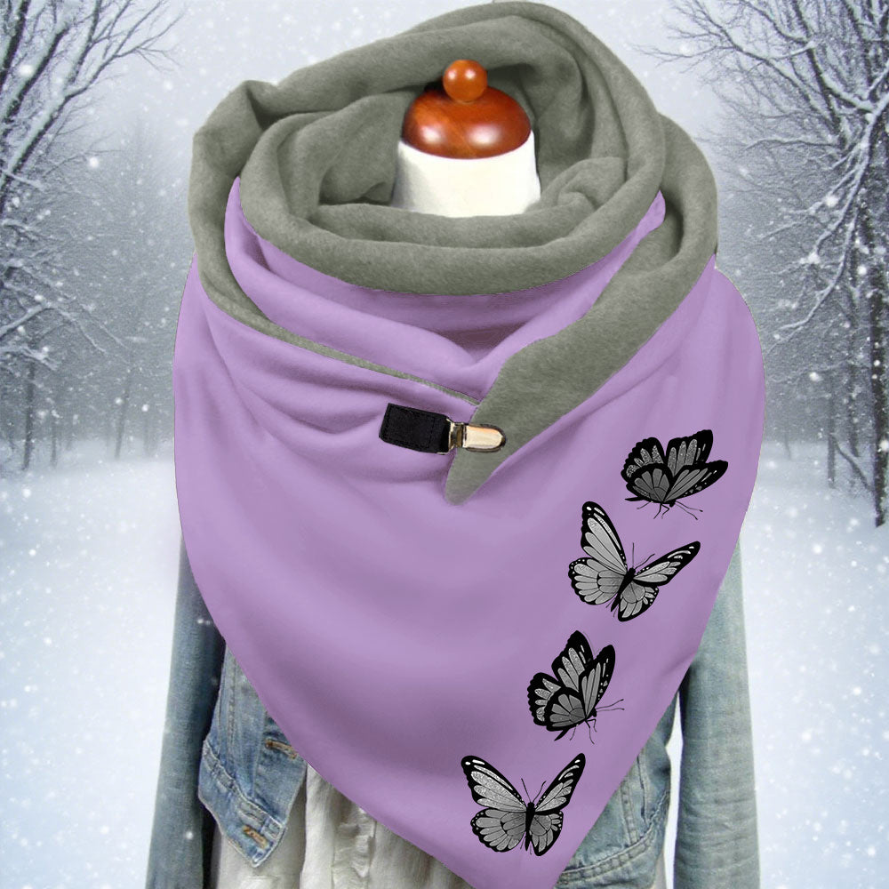 Damen Dreiecksschal mit Schmetterlingsmotiv