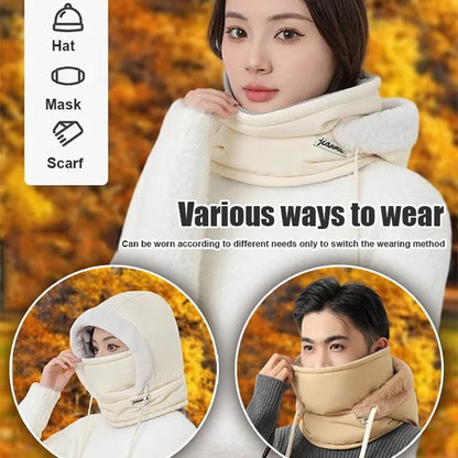 Gorro térmico de inverno com cobertura facial integrada