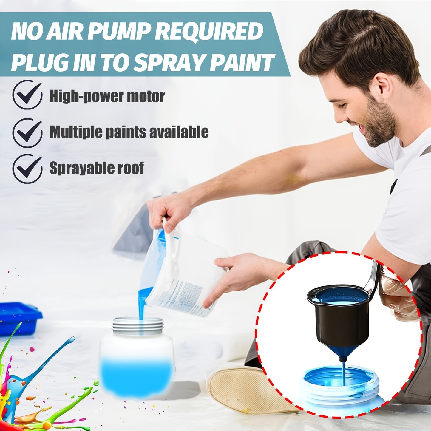 Pulverizador de tinta ProSpray – Sem fios, com 2 baterias e reservatório amovível de 1000ml