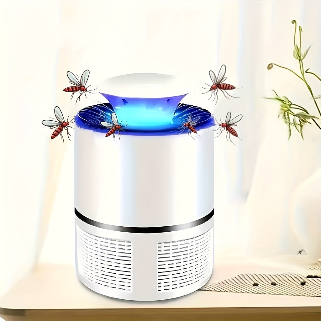 Lâmpada USB silenciosa para mosquitos – Capturador automático de insetos com luz azul.