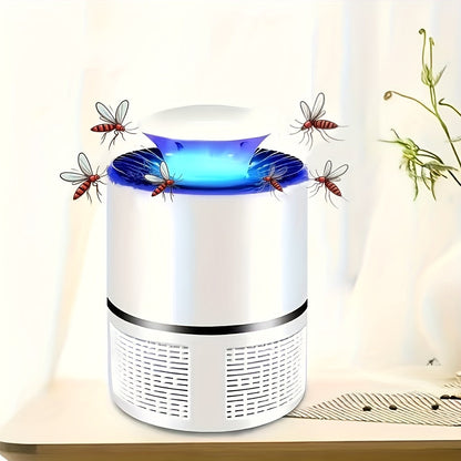 Lâmpada USB silenciosa para mosquitos – Capturador automático de insetos com luz azul.