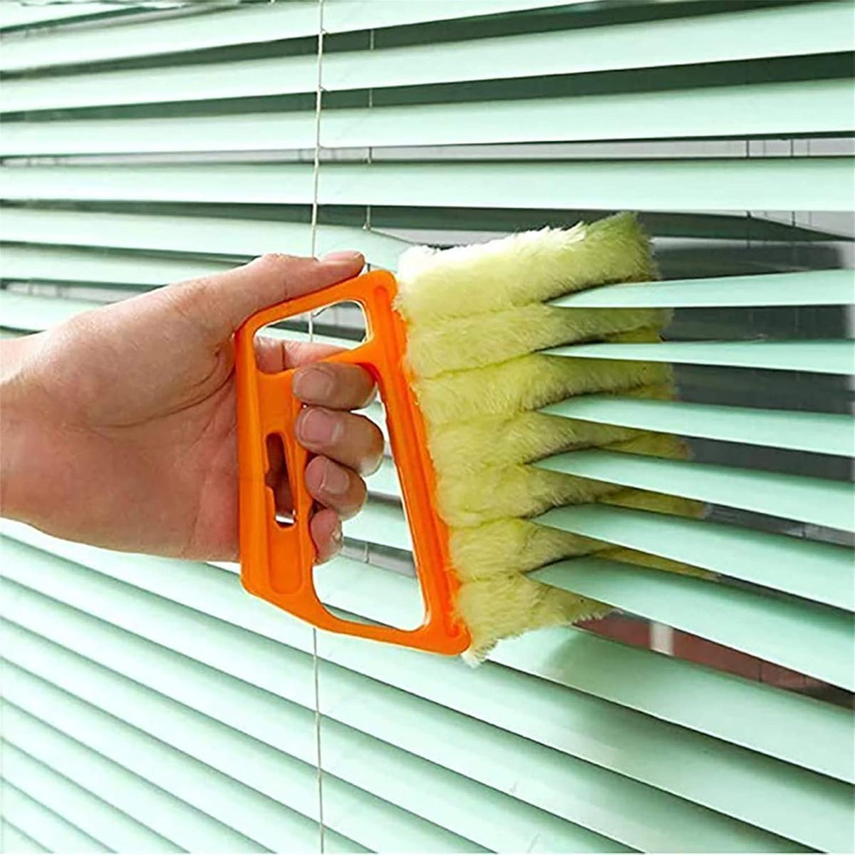 Escova de limpeza de persianas com sete braços de limpeza