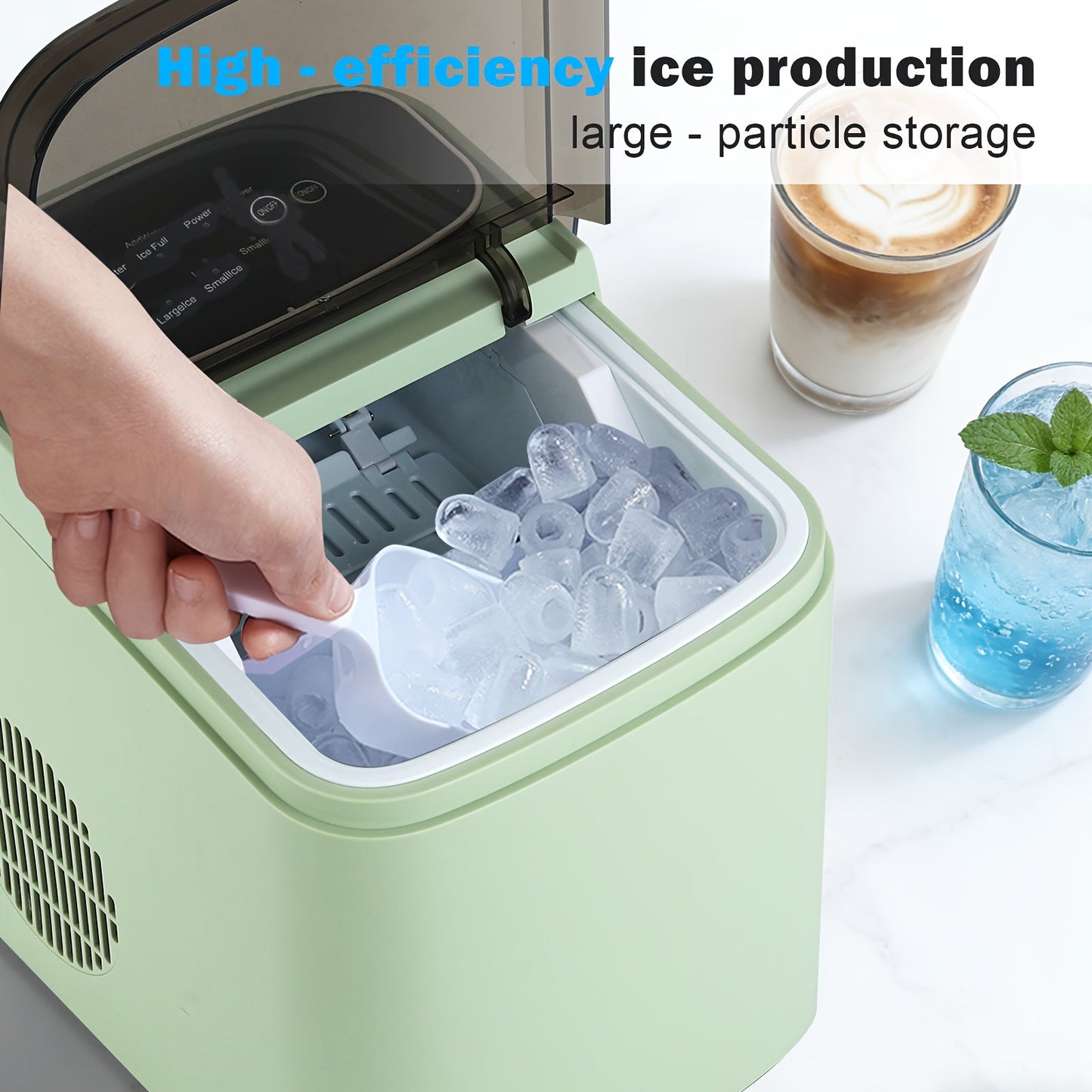 Selbstreinigende Eiswürfelmaschine mit Zwei Eiswürfelformaten für den täglichen Gebrauch