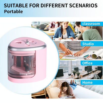 Sacapuntas eléctrico doble para lápices