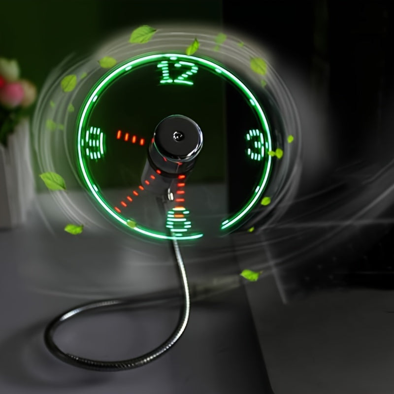 Prijenosni USB LED ventilator za sat s prikazom vremena