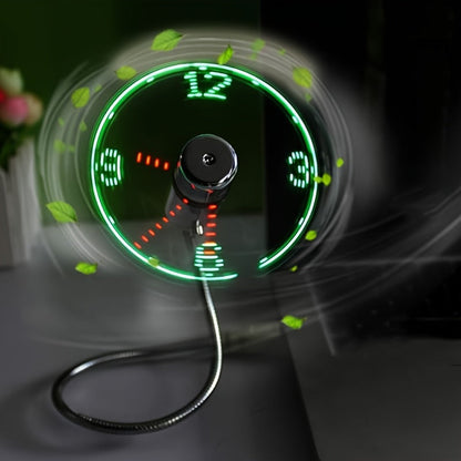 Prijenosni USB LED ventilator za sat s prikazom vremena