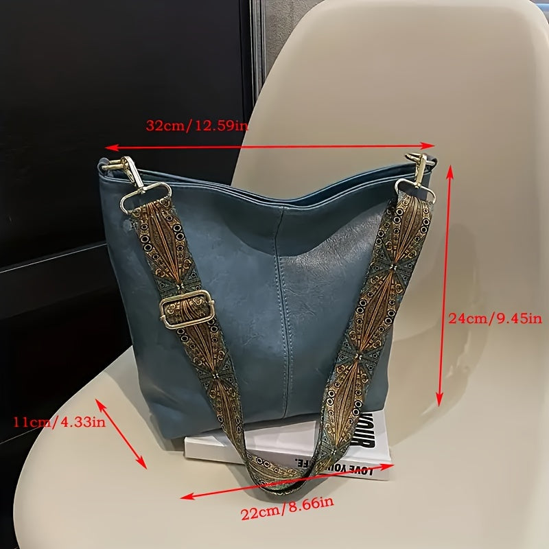 Široka geometrijska torba – Crossbody s velikim kapacitetom i retro štihom