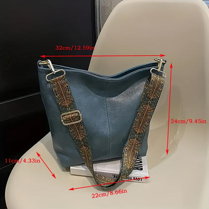 Široka geometrijska torba – Crossbody s velikim kapacitetom i retro štihom