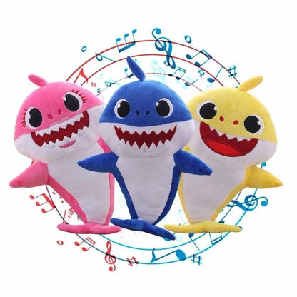 Peluche musical de tiburón con luz