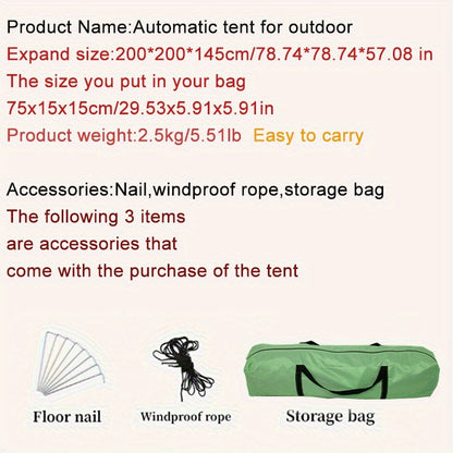 Brzo postavljanje šatora za kampiranje za 4 osobe – Prozračna i vjetrootporna zaštita