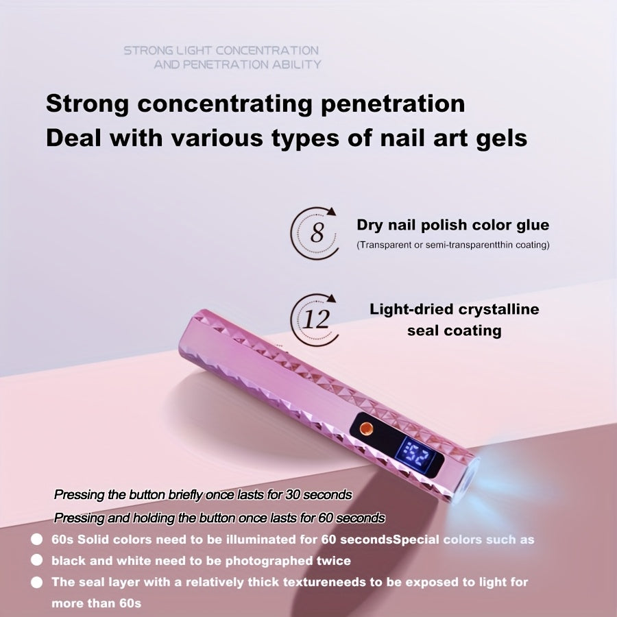 Lámpara de uñas UV portátil con pantalla LCD