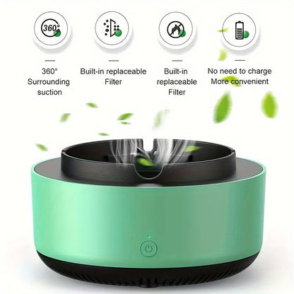 Cenicero inteligente con purificador de aire: eliminación eficaz de humo y olores con un diseño elegante.