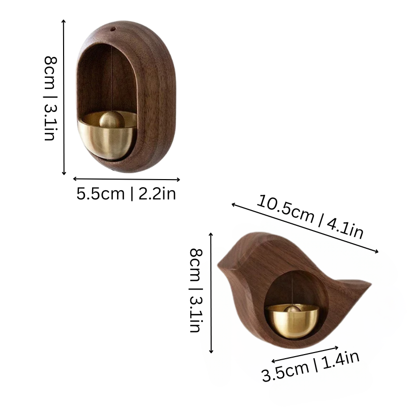 Türglocke mit Holzgehäuse und magnetischer Befestigung als Türdekoration
