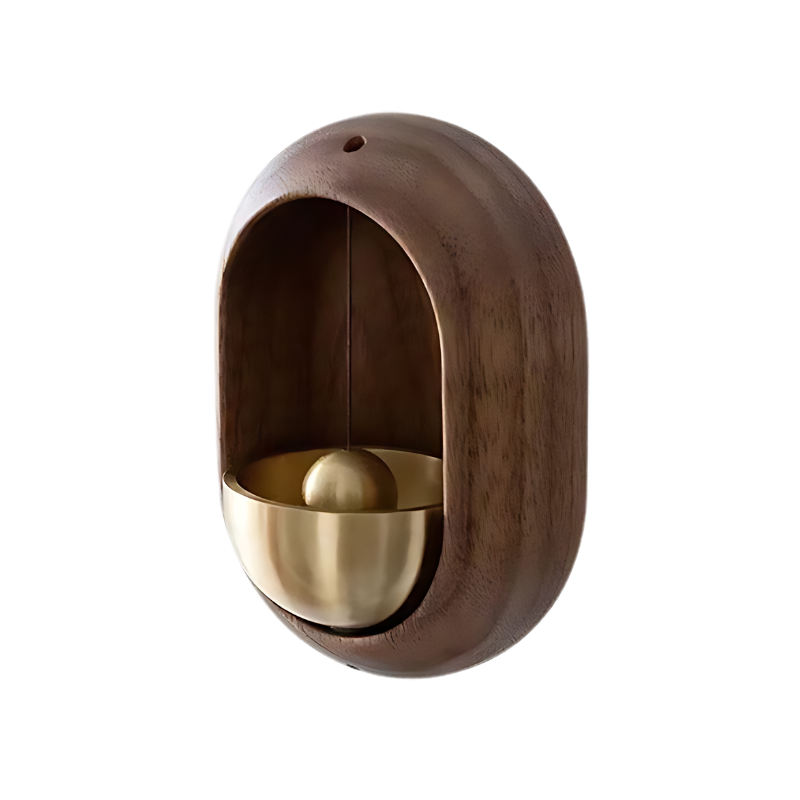 Türglocke mit Holzgehäuse und magnetischer Befestigung als Türdekoration