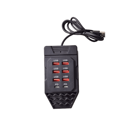 Hub de carregamento USB com 8 portas e grampo de mesa