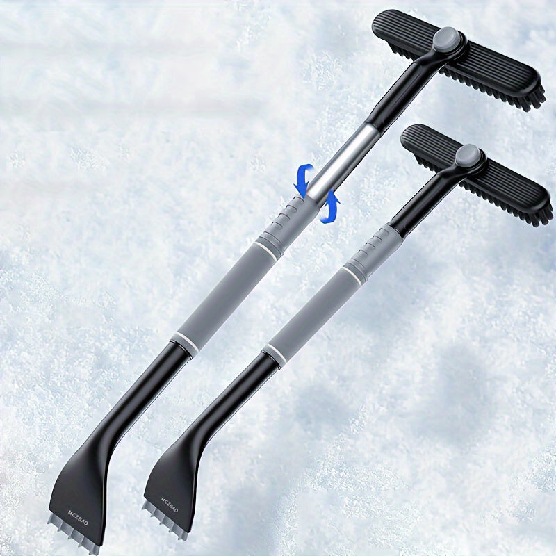 Batidor de varillas extensible con rascador de hielo para el coche