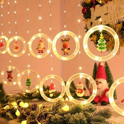 Grinalda de luzes LED de Natal com pendentes iluminados