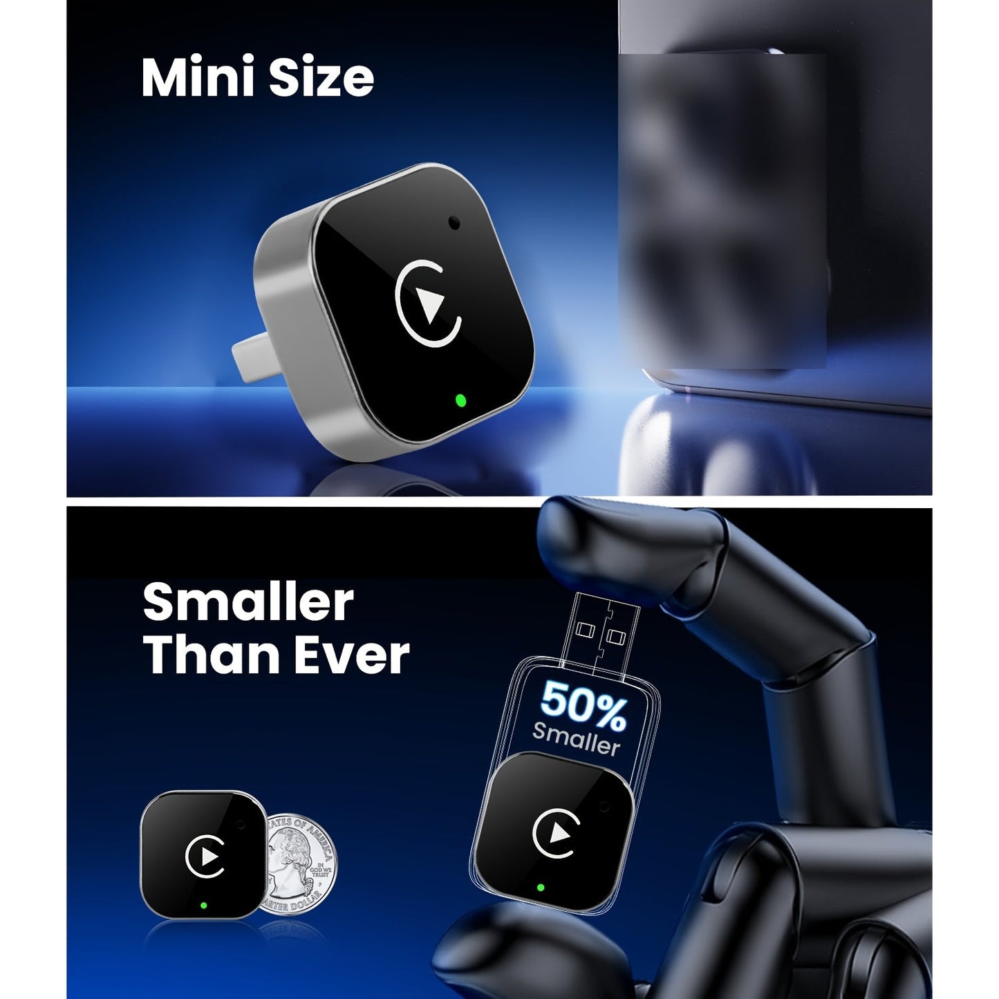 2-u-1 bežični CarPlay & Android Auto adapter – Plug & Play brzo povezivanje