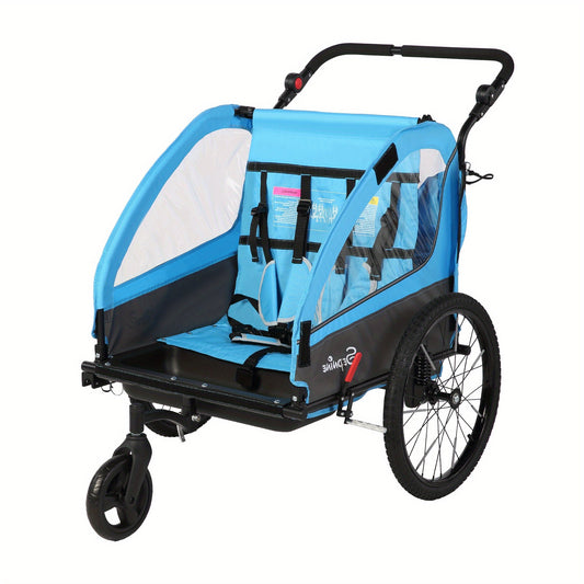 Remolque de bicicleta FlexiRide 2 en 1: cómodo y plegable para dos personas