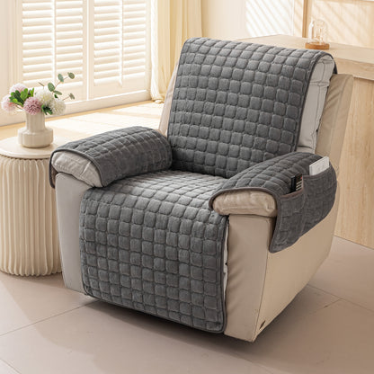 Protector de felpa para sillón con cubierta para reposabrazos