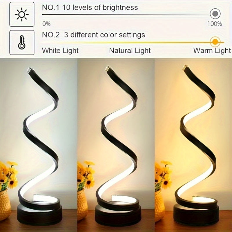 Spiralna LED stolna lampa – Moderna svjetiljka s mogućnošću prigušivanja