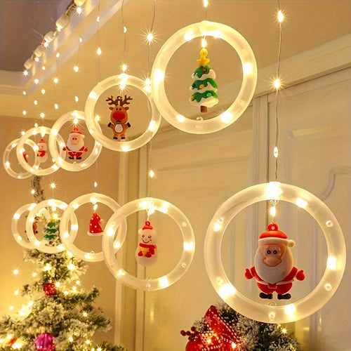 Grinalda de luzes LED de Natal com pendentes iluminados