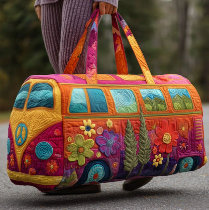 Bolsa de viaje acolchada con diseño floral y correa ajustable