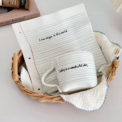 Conjunto de canecas de cerâmica com design de bloco de notas