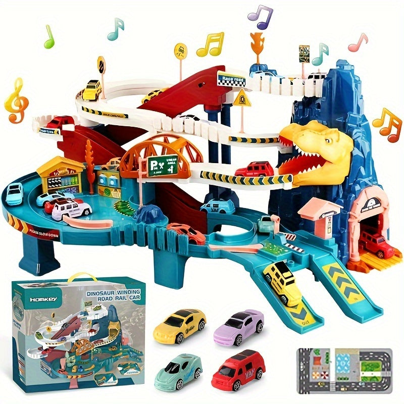 JurassicRacer avanturistički set - Uzbudljiva staza za utrke s dinosaurima i vozilima za djecu