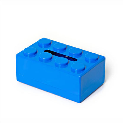 Caja de pañuelos con diseño de bloques, fabricada en plástico ABS