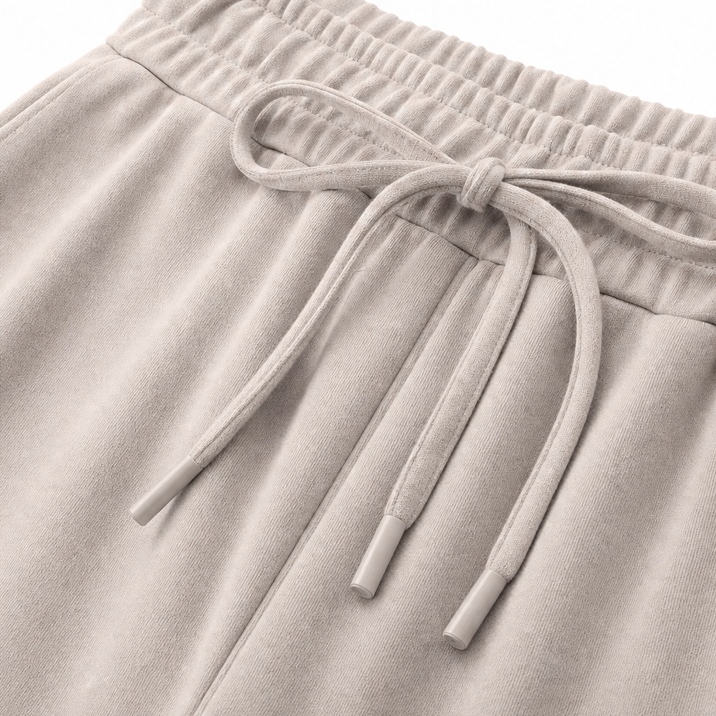 Damen Zweiteiler mit Rundhalsshirt und Hose mit Kordelzug