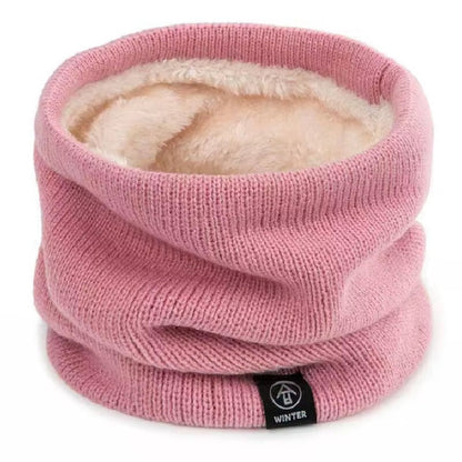 Cachecol tubular de malha quente com forro macio para dias frios