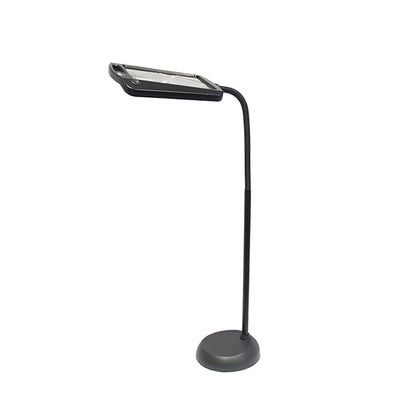 Candeeiro de pé LED com lupa e pescoço de cisne flexível