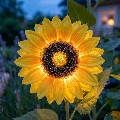 Lámpara solar con forma de girasol para el jardín