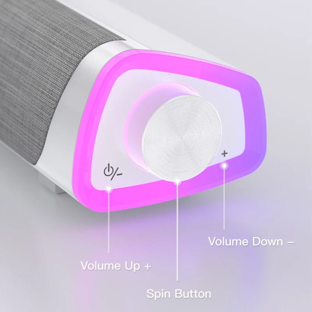 Barra de sonido para juegos SonicBeam: sonido dinámico con ambiente LED
