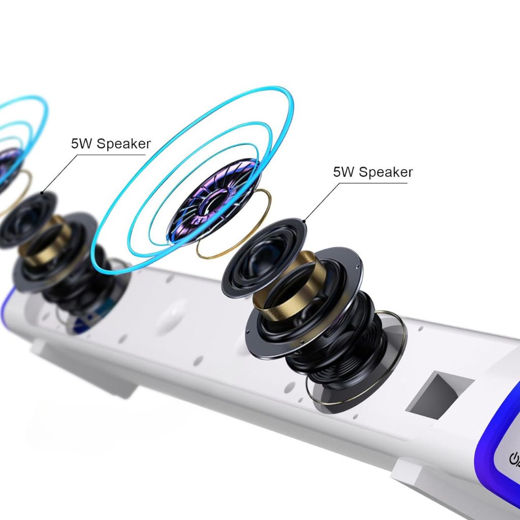 Barra de sonido para juegos SonicBeam: sonido dinámico con ambiente LED