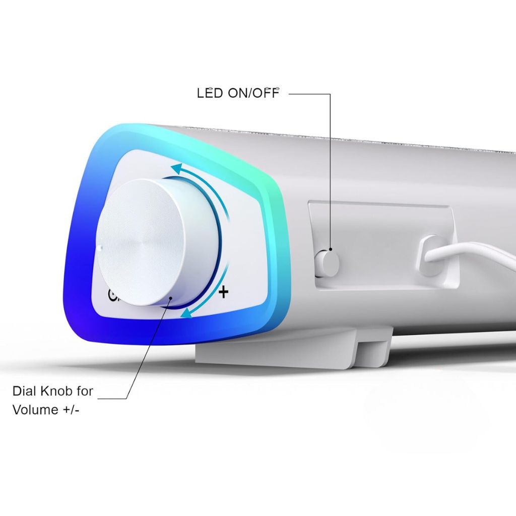 Barra de sonido para juegos SonicBeam: sonido dinámico con ambiente LED