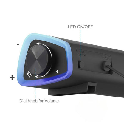 Barra de sonido para juegos SonicBeam: sonido dinámico con ambiente LED